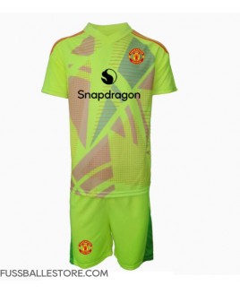 Günstige Manchester United Torwart Auswärts Trikotsatzt Kinder 2024-25 Kurzarm (+ Kurze Hosen)